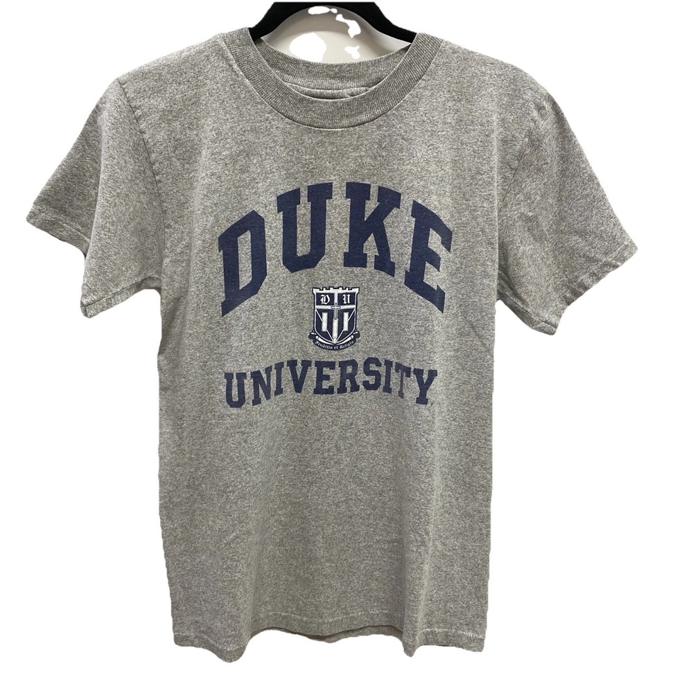 Vintage Duke University Men's S Gray Tee T Shirt‎ Single Stitch Blue Devils Logo